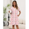 Ekouaer Zipper Robes for Women Short Knit Bathrobes Lightweight Knee Length Housecoat with Pockets Nightgown S-3XL(Pink Stripe)