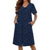 Ekouaer Zipper Robes for Women Short Knit Bathrobes Lightweight Knee Length Housecoat with Pockets Nightgown S-3XL(Navy Blue Star)