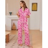 Ekouaer Silk Pajamas for Women 2 Piece Satin Pj Set Ruffle Tie Short Sleeve Sleepwear Comfy Loungewear with Pockets(Pink Bow)