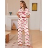 Ekouaer Silk Pajamas for Women 2 Piece Satin Pj Set Ruffle Tie Short Sleeve Sleepwear Comfy Loungewear with Pockets(Pink Cherry)
