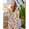Ekouaer Silk Pajamas for Women 2 Piece Satin Pj Set Ruffle Tie Short Sleeve Sleepwear Comfy Loungewear with Pockets(Pink Puppy)