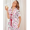 Ekouaer Silk Pajamas for Women 2 Piece Satin Pj Set Ruffle Tie Short Sleeve Sleepwear Comfy Loungewear with Pockets(Plaid Cherry)