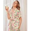 Ekouaer Silk Pajamas for Women 2 Piece Satin Pj Set Ruffle Tie Short Sleeve Sleepwear Comfy Loungewear with Pockets(Tulip Print)