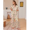 Ekouaer Silk Pajamas for Women 2 Piece Satin Pj Set Ruffle Tie Short Sleeve Sleepwear Comfy Loungewear with Pockets(Tulip Print)