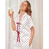 Ekouaer Silk Pajamas for Women 2 Piece Satin Pj Set Ruffle Tie Short Sleeve Sleepwear Comfy Loungewear with Pockets(White Polka)
