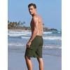 Ekouaer 9 Inch Mens Swim Trunks with Compression Liner 2 in 1 Board Shorts Quick Dry Bathing Suit with Pockets S-2XL(Army Green)