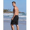 Ekouaer 9 Inch Mens Swim Trunks with Compression Liner 2 in 1 Board Shorts Quick Dry Bathing Suit with Pockets S-2XL(Black)