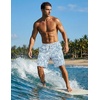 Ekouaer 9 Inch Mens Swim Trunks with Compression Liner 2 in 1 Board Shorts Quick Dry Bathing Suit with Pockets S-2XL(Plant Leaves)
