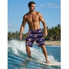 Ekouaer 9 Inch Mens Swim Trunks with Compression Liner 2 in 1 Board Shorts Quick Dry Bathing Suit with Pockets S-2XL(Sunset-blue Purple)