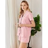 Ekouaer Cotton Pajama Sets for Women Button Down Short Sleeve PJs Comfort Classic Sleep Set Loungewear(Pink)