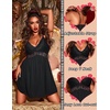 Ekouaer Lingerie for Women Sexy Nightgown Lace Trim Sleep Dress Chemise Nightgowns Sleeveless Night Gown Sleepwear S-3XL(Black)