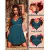 Ekouaer Lingerie for Women Sexy Nightgown Lace Trim Sleep Dress Chemise Nightgowns Sleeveless Night Gown Sleepwear S-3XL(Blue Green)