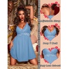 Ekouaer Lingerie for Women Sexy Nightgown Lace Trim Sleep Dress Chemise Nightgowns Sleeveless Night Gown Sleepwear S-3XL(Clear Blue)