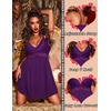 Ekouaer Lingerie for Women Sexy Nightgown Lace Trim Sleep Dress Chemise Nightgowns Sleeveless Night Gown Sleepwear S-3XL(Dark Purple)