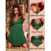 Ekouaer Lingerie for Women Sexy Nightgown Lace Trim Sleep Dress Chemise Nightgowns Sleeveless Night Gown Sleepwear S-3XL(Deep Green)