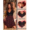 Ekouaer Lingerie for Women Sexy Nightgown Lace Trim Sleep Dress Chemise Nightgowns Sleeveless Night Gown Sleepwear S-3XL(Hearts)