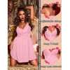 Ekouaer Lingerie for Women Sexy Nightgown Lace Trim Sleep Dress Chemise Nightgowns Sleeveless Night Gown Sleepwear S-3XL(Misty Rose)