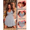 Ekouaer Lingerie for Women Sexy Nightgown Lace Trim Sleep Dress Chemise Nightgowns Sleeveless Night Gown Sleepwear S-3XL(Silver Grey)