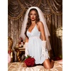 Ekouaer Lingerie for Women Sexy Nightgown Lace Trim Sleep Dress Chemise Nightgowns Sleeveless Night Gown Sleepwear S-3XL(White)