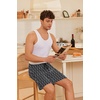 Ekouaer Men’s Pajama Shorts Soft Sleepwear Bottoms Elastic Waistband Loungewear Breathable Men Shorts with Pockets(Wolf)