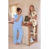 Ekouaer Women’s Lounge Sets Short Sleeve Top Long Pants 2 Piece Outfit Set | Soft Oversized Shirt & Loose Fit Pants with Pockets, Casual Loungewear for Travel, Vacation, Airport, Home,Daily Wear,2-Pack(Light Blue& Colorful Animal)