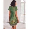 Ekouaer Womens Nightgown Soft Sleepwear Pleated Sleepshirt Sleep Dress Short Sleeve Nightdress S-3XL(Green Boho Floral)