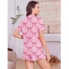 Ekouaer Women’s Pajamas Sets Button Down Pjs Cute Short Sleeve Sleepwear | Pointelle Fabric Pyjama,Ruffle Edges Shorts,Classic Notch Neck Shirt,Chest Pocket,Cute Loungewear,Bridal Party Nightwear(Bow 2)