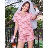 Ekouaer Women’s Pajamas Sets Button Down Pjs Cute Short Sleeve Sleepwear | Pointelle Fabric Pyjama,Ruffle Edges Shorts,Classic Notch Neck Shirt,Chest Pocket,Cute Loungewear,Bridal Party Nightwear(Bow 2)
