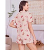 Ekouaer Women’s Pajamas Sets Button Down Pjs Cute Short Sleeve Sleepwear | Pointelle Fabric Pyjama,Ruffle Edges Shorts,Classic Notch Neck Shirt,Chest Pocket,Cute Loungewear,Bridal Party Nightwear(Bow Floral)