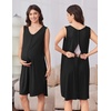 Ekouaer Labor and Delivery Gown and Robe Set for Hospital Nursing Nightgown(Black)