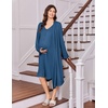 Ekouaer Labor and Delivery Gown and Robe Set for Hospital Nursing Nightgown(Blue)