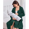 Ekouaer Labor and Delivery Gown and Robe Set for Hospital Nursing Nightgown(Green)