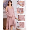 Ekouaer Labor and Delivery Gown and Robe Set for Hospital Nursing Nightgown(Mauve)