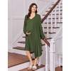 Ekouaer Labor and Delivery Gown and Robe Set for Hospital Nursing Nightgown(Olive Green)