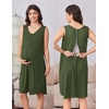 Ekouaer Labor and Delivery Gown and Robe Set for Hospital Nursing Nightgown(Olive Green)