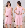 Ekouaer Labor and Delivery Gown and Robe Set for Hospital Nursing Nightgown(Pink)