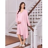 Ekouaer Labor and Delivery Gown and Robe Set for Hospital Nursing Nightgown(Pink)