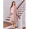 Ekouaer Labor and Delivery Gown and Robe Set for Hospital Nursing Nightgown(Pink Leopard)