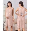 Ekouaer Labor and Delivery Gown and Robe Set for Hospital Nursing Nightgown(Pink Leopard)