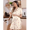 Ekouaer Labor and Delivery Gown for Women, Maternity Hospital Gowns with Button Short Sleeve Nursing Nightgown Pajamas Dress(Yellow Teddy Bear)