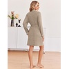 Ekouaer Robes for Women Long Sleeve Bathrobe Lightweight Soft Kimono Robes Ladies Casual Sleepwear with Pockets(Khaki)