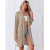 Ekouaer Robes for Women Long Sleeve Bathrobe Lightweight Soft Kimono Robes Ladies Casual Sleepwear with Pockets(Khaki)