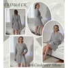 Ekouaer Robes for Women Long Sleeve Bathrobe Lightweight Soft Kimono Robes Ladies Casual Sleepwear with Pockets(Light Grey)