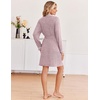 Ekouaer Robes for Women Long Sleeve Bathrobe Lightweight Soft Kimono Robes Ladies Casual Sleepwear with Pockets(Light Pink)