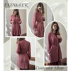 Ekouaer Robes for Women Long Sleeve Bathrobe Lightweight Soft Kimono Robes Ladies Casual Sleepwear with Pockets(Red)