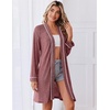Ekouaer Robes for Women Long Sleeve Bathrobe Lightweight Soft Kimono Robes Ladies Casual Sleepwear with Pockets(Red)
