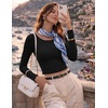 Ekouaer Womens Long Sleeve Crop Tops Scoop Neck Raglan Shirts Slim Fit Underscrub Basic Fashion Clothing XS-XXL(A – Black)