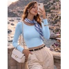 Ekouaer Womens Long Sleeve Crop Tops Scoop Neck Raglan Shirts Slim Fit Underscrub Basic Fashion Clothing XS-XXL(Baby Blue)