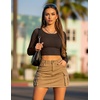 Ekouaer Womens Long Sleeve Crop Tops Scoop Neck Raglan Shirts Slim Fit Underscrub Basic Fashion Clothing XS-XXL(Brown)