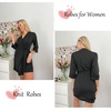 Ekouaer Robes for Women Short Knit Bathrobe Lightweight Sexy Lace Sleepwear Soft Knee Length Loungewear(Black)